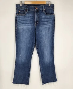 Level 99 Womens High Rise Boyfriend Crop Straight Jeans Raw Hem Size 31x27 - Picture 1 of 3