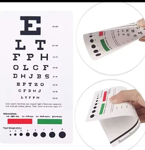Snellen Pocket-Sized Eye Chart for Visual Acuity. Waterproof. Wipeable. UK - Picture 1 of 4