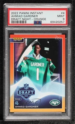 2022 Panini Instant NFL Draft Orange /10 Ahmad Gardner #4 PSA 9 MINT Rookie RC - Image 1 of 2