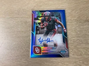 2025 Bowman University Chrome Football Taylor Tatum Blue Refractor Auto /150 SP - Bild 1 von 2