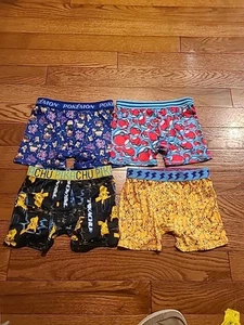 Boy's Pokemon Pikachu Eevee Cute Licensed Cartoon Boxer Brief Underwear - 4 Pack - Picture 1 of 14