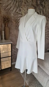 Massimo Dutti Kleid Gr. 36/38 40 Weiß Blazerkleid Neu Dress Volant Feminin M - Bild 1 von 23