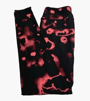 LuLaRoe Leggings OS One Size PINK Tie Dye Watercolor Splatter Dot Stretch Pants - Image 1 of 4