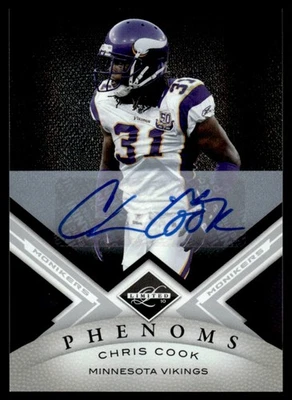 2010 Panini Limited Monikers Autographs Silver Chris Cook Auto 185/199 Minnesota - Image 1 of 2
