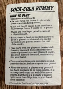 Vintage 1984 Coca-Cola Rummy Deck of Cards-SEALED - Picture 1 of 2