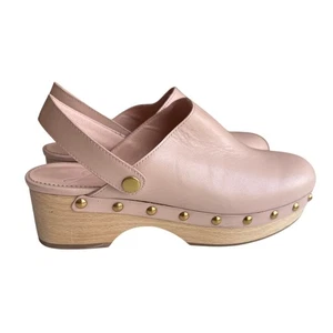 J.Crew Convertible Pale Pink Leather Clog Size 8 - Picture 1 of 7