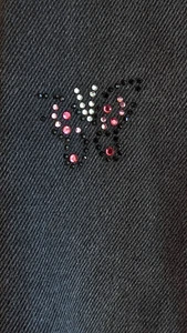 No Boundaries Jeans Womens Size 3 Butterfly Rhinestone Distressed Denim Bling - Picture 1 of 9