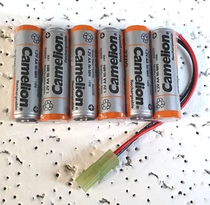 Paquete de batería Camelion modelismo F1X6 7,2V 2700mAh NiMH con conector Mini Tamiya - Imagen 1 de 3