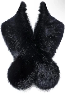 Chal de piel sintética para mujer BABEYOND fiesta cuello de piel sintética negro nuevo con etiquetas - Imagen 1 de 4