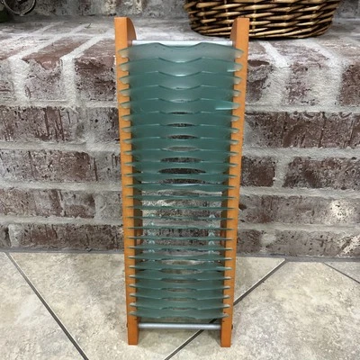 Wood Green 25 CD Tower Rack Holder Stacking Futuristic Modern Retro Atlantic - Image 1 of 4