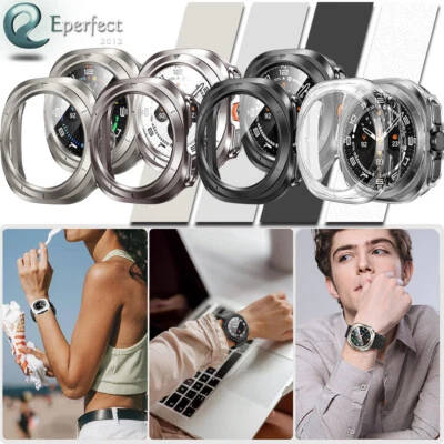EPERFECT2012 Hard Bumper PC Case Cover+Tempered Glass for Samsung Galaxy Watch 7 8 Ultra 47mm
