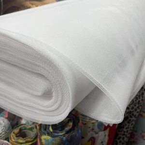 White Underskirt Fabric HARD EXTRA STIFF Dress Net Skirt Dress Wreaths 150cm - Picture 1 of 5