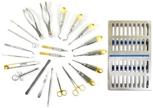 KIT DE INSTRUMENTOS ALEMÁN 23 PIEZAS CIRUGÍA DENTAL ORAL EXTRACCIÓN ELEVADORES FÓRCEPS - Imagen 1 de 3