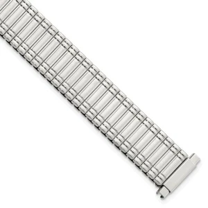 11-15mm Silver-tone ThinFlexo Sanded/Mirror Expansion Stainless Steel Watch Band - Picture 1 of 3