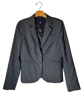 Blazer J Crew Mujer 6 Gris Lana Sencillo Pecho Dos Botones Preppy Career Corp - Imagen 1 de 11