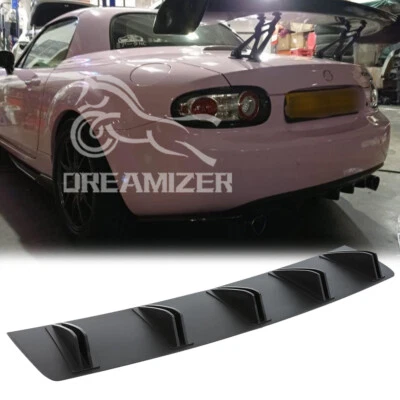 For Mazda Miata MX-5 Mazda3 Gloss Rear Bumper Splitter Lip Diffuser Shark10-Fins - Image 1 of 4