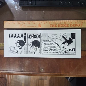 Nancy & Sluggo -Original Art by Guy Gilchrist 10-15-2009 Teddy / Sneeze / Sick - Picture 1 of 3