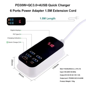 Caricatore USB multiplo PD 30W tipo C caricabatterie rapido - Zdjęcie 1 z 7