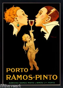 Vintage Porto Ramos Pinto Poster Art Custom Framed Print - Picture 1 of 1
