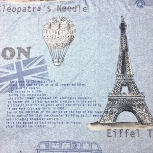  Tela de edredón de costura arte urbano de la gran ciudad Torre Eiffel París Londres 160 cm x 50 cm - Imagen 1 de 5