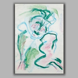 "Desire" pastel chalk on paper unique signed Prof.em Andreas Loeschner-Gornau - Picture 1 of 1