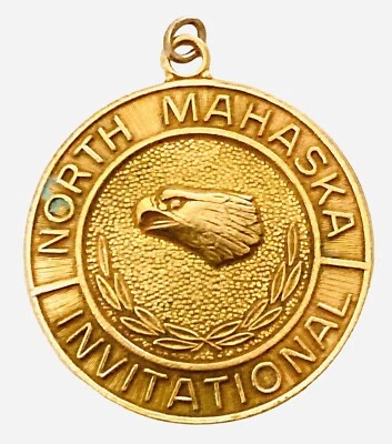 Medalla de latón Jostens 1973 medallón North Mahaska Invitational Redette Rel Foto 1 de 4