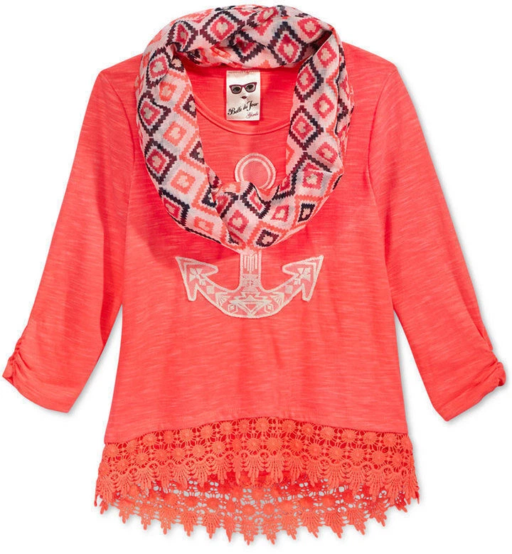 Juego de 2 bufandas y camisetas de manga larga de autoestima para niñas, mega coral, (talla L) Foto 1 de 1