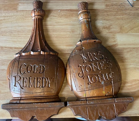 Vtg 1966 SexTon Wall Hanging Metal Mrs. Jones Tonic & Cold Remedy 12" Cover