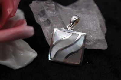 Anhänger Silberanhänger Silber 925 Sterlingsilber mit Perlmutt geometrisch - Bild 1 von 2