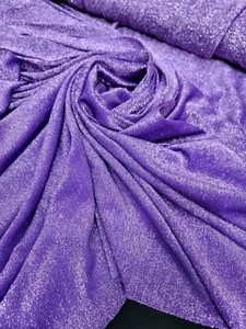 Lame Lavender Fabric Sold By The Yard Shimmer Stretch Sheer Fabric For Dress  - Picture 1 of 12