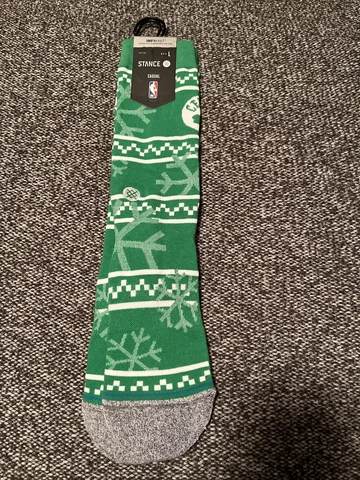 Stance Infiknit Casual NBA Boston Celtics Frosted Crew Height Men's Sz L Socks Cover