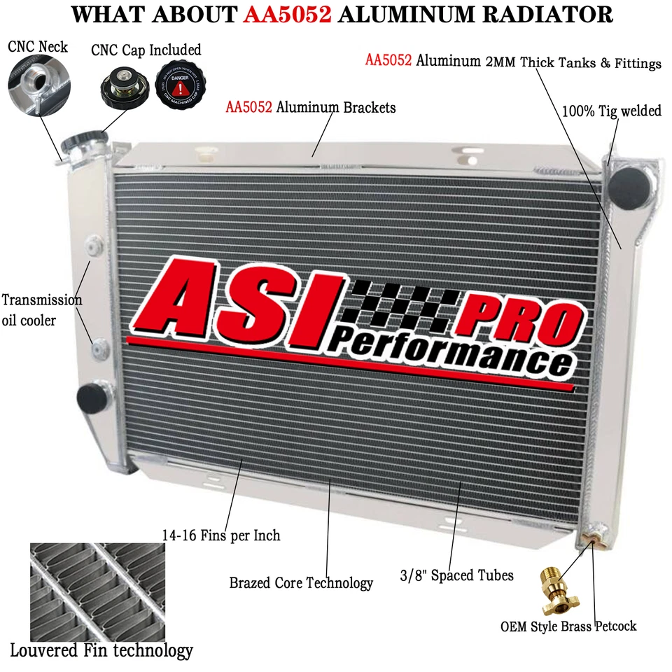4 ROW ALUMINUM RADIATOR for 1971-1973 FORD MUSTANG /1969~1972,71 LTD TORINO V8 - Image 1 of 4