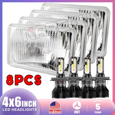 4PCS 4x6" LED Headlights Hi/Lo for Lincoln Town Car Continental Foto 1 de 4
