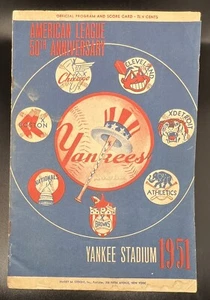 1951 New York Yankees Program / SCORE CARD Mickey Mantle RC YEAR - JULY 10, 1952 - Picture 1 of 6