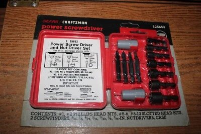 NEW Sears Craftsman Power Drill Screwdriver And Nut Driver Set #25653 - Image 1 of 4