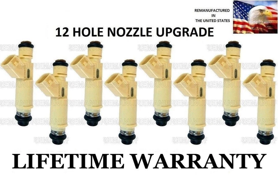 8X Inyectores de combustible de boquilla Denso de 12 orificios genuinos mejorados para Ford E150 E250 5,4 L Foto 1 de 1