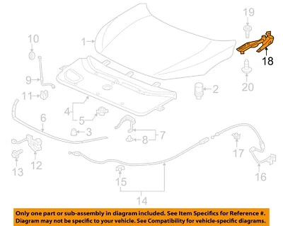 Componentes do capô Honda OEM 16-21 Civic - Dobradiça 60170TBAA00ZZ - Imagem 1 de 2