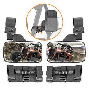 WSAYS Rear Side View Mirrors+Handle For Polaris RZR 570 900 XP 1000 Turbo PRO XP - Picture 1 of 11