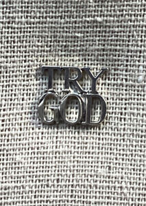 Tiffany & Co, Sterling Silver “Try God” Tie Tac Pin 