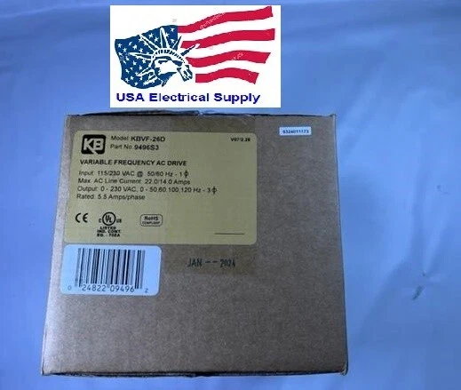 KBVF-26D (9496S3) KB Electronics UL  Variable Frequency AC Drive, 115/230VAC - Image 1 of 4