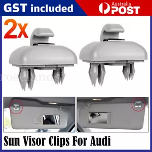 2x Sun Visor Clip Holder Hook Bracket For Audi A1 A3 A4 Q3 Q5 TT 8U0857562A Gray - Picture 1 of 14