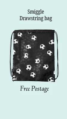 Smiggle Goal Drawstring Bag for Kids. Free Postage