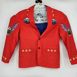 Shinesty Blazer Mens 42 The Sunday Best USA Eagles Western Style Red - Picture 1 of 14
