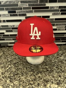 New Era Los Angeles Dodgers 59Fifty Fitted Hat/Cap 75th World Series Sz 8 Red - Picture 1 of 8