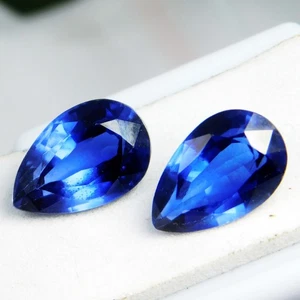 Certified 11.60 Ct Natural Arkansas Blue Benitoite Pear Pair Untreated Gems - Picture 1 of 7