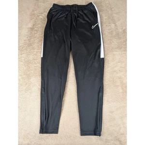 Nike Dri-FIT Track Pants Black White Stripe Zippered Ankle Mens Size L - Picture 1 of 12