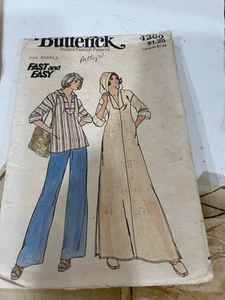 Butterick 4282 Fast & Easy 1970s Caftan Top Pattern - CUT - See Details & Photos - Picture 1 of 7