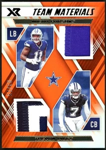 2022 Panini XR TM-33 Micah Parsons/Trevon Diggs Team Materials Orange #'d 03/15 - Imagen 1 de 2