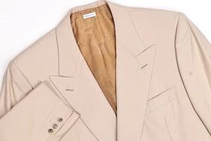 Brioni Roman Style Wool Double Breast Striped Beige Blazer 40R - Picture 1 of 14