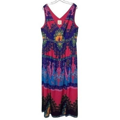 Modcloth 1X Muster The Length Maxi Dress Colorful Sleeveless Medallion Print - Image 1 of 4